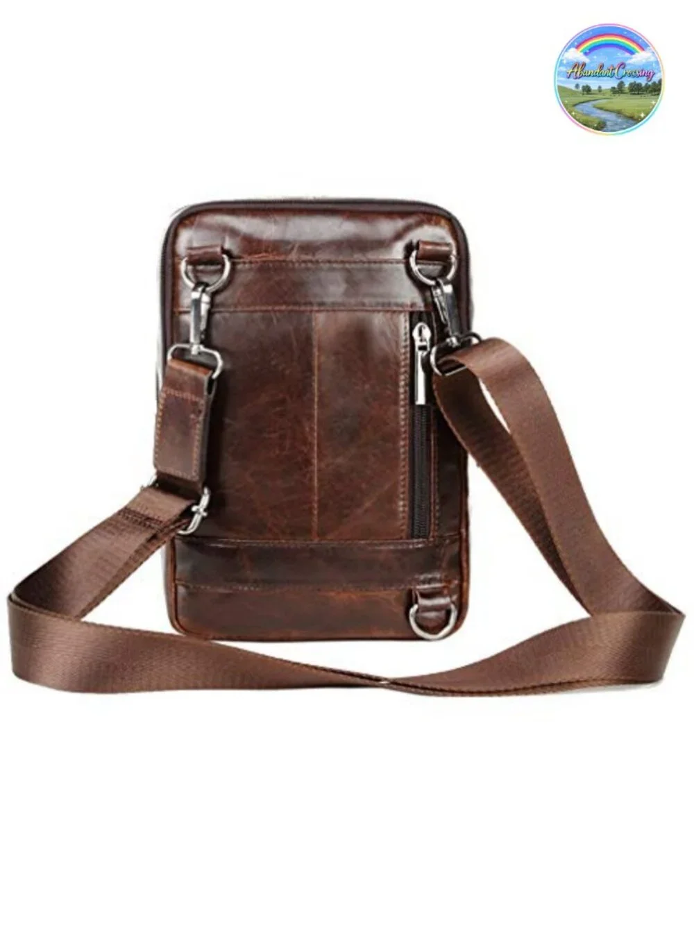 Genuine Leather Small Messenger Sling Crossbody Bag Business Travel